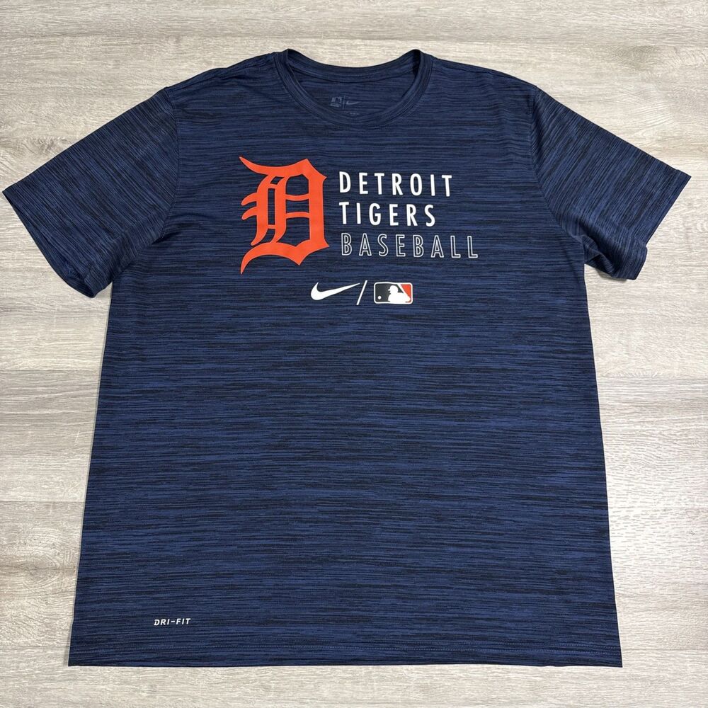 Detroit Tigers Shirt Nike Dri-FIT Men’s XL Blue MLB Baseball